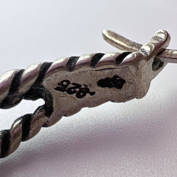 VTG Sterling Silver 925 Twist Design Triple Hoop Earrings Size 1.5" Diameter - Picture 7 of 11